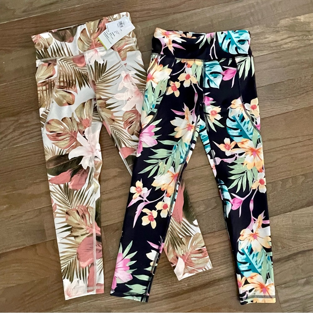 NWT! Two Pairs Girls Leggings - Size 7/8